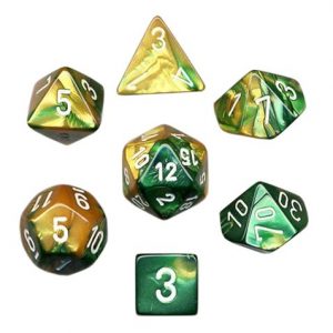 Gemini dice set for roleplaying, dungeons and dragons