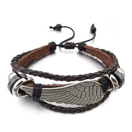 Steampunk Leather Bracelet With Wings