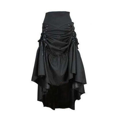 Gothic Long Sateen Corset Skirt. Sizes 6-26