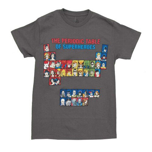 DC Comics Periodic Table Of Super Heroes Men's T Shirt