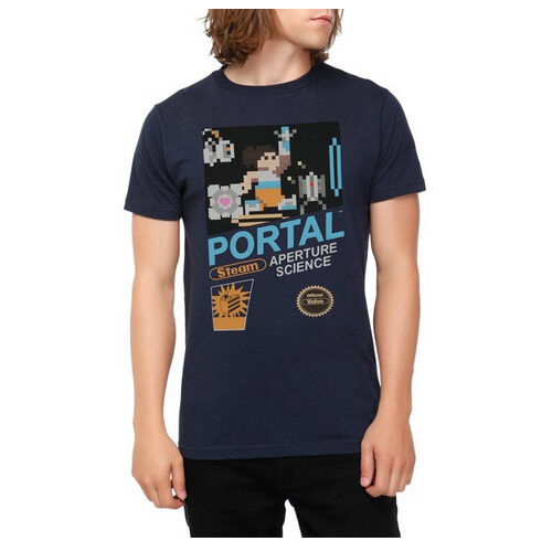 Portal Pixel Adventure Slim-Fit T-Shirt