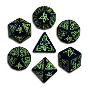 Call of Cthulhu: Black and Green Dice, Set of 7