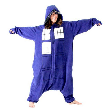 Doctor Who Police Booth Tardis Hooded Kigurumi One Piece Pajama Costume