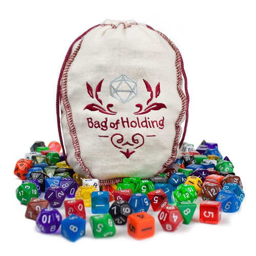 Wiz Dice Bag of Holding: 140 Polyhedral Dice in 20 Sets