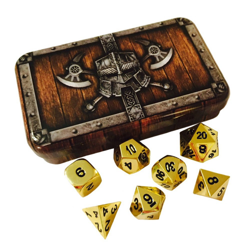 Solid Gold Dice Set with Chest