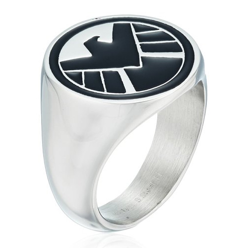 Marvel Comics Men's Stainless Steel Enamel Shield Ring