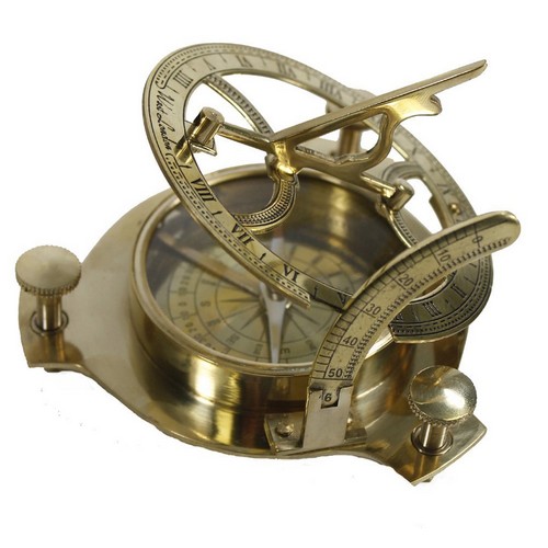 4" Sundial Compass - Solid Brass Sun Dial
