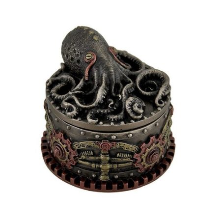 Decorative Bronze Finish Steampunk Octopus Trinket Box