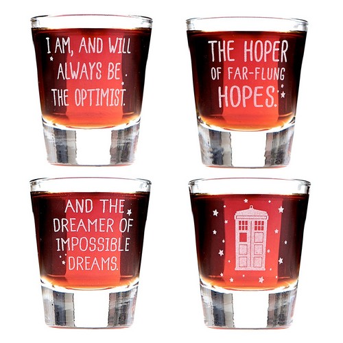 Set of 4 Shot Glasses Inspired By the Twelfth Doctor Who