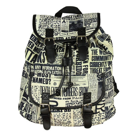 Harry Potter Daily Profit Newspaper Print Slouch Backpack
