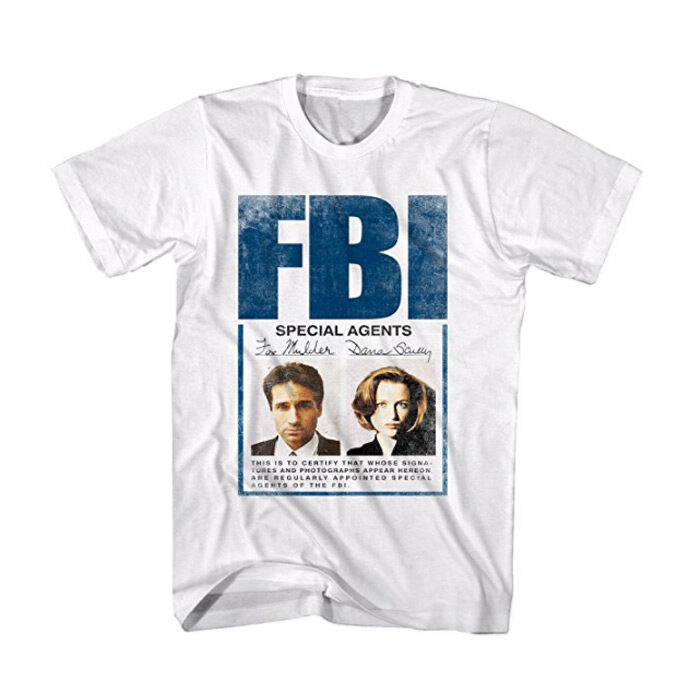 X-Files Men's X Mulder Scully Badge Graphic T-Shirt