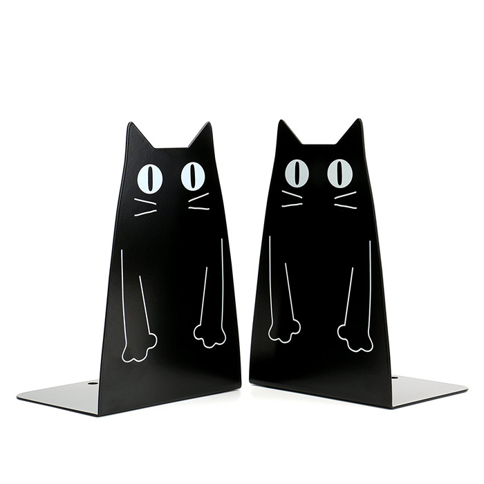 Fasmov Cartoon Cat Bookends Nonskid Bookends
