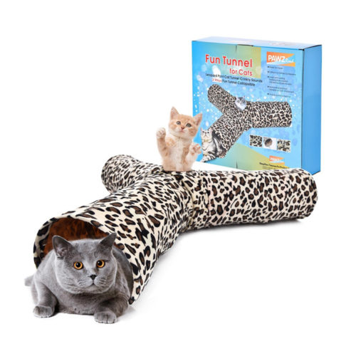 Leopard Print Collapsible Tunnel Cat 3 Ways
