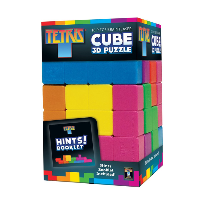 Tetris Brainteaser Cube 3D Puzzle, 16-Pieces