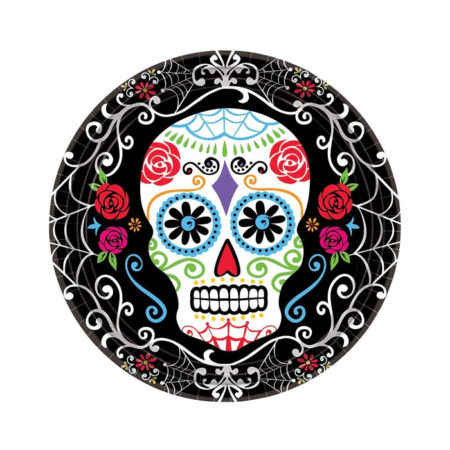 Day of the Dead Dessert Plates - 18 Pack