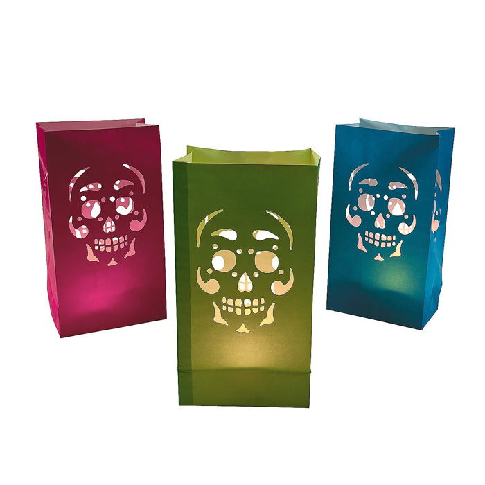 Day Of The Dead Luminary Bags - 12ct