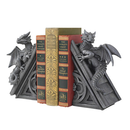Toscano Gothic Castle Dragons Sculptural Bookends