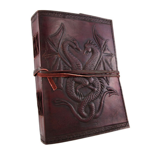 Embossed Leather Dual Dragons 120 Leaf Journal