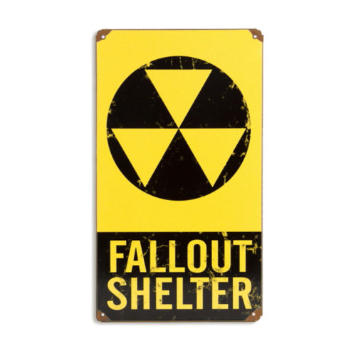 Fallout Shelter Warning Metal Vintage Sign