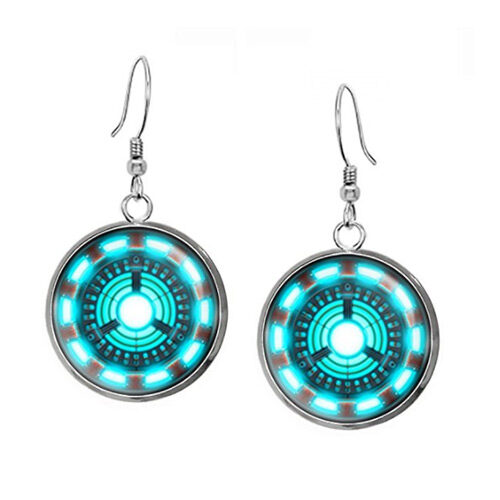 Iron Man Arc Reactor Necklace and Earrings