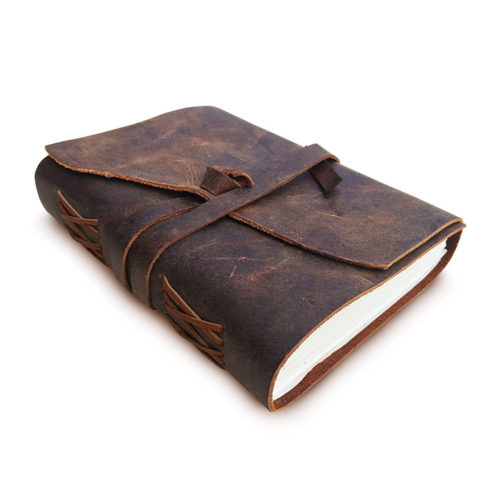 Antique Handmade Leather Bound Journal / Notepad