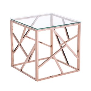 Zuo Modern Cage Side Table, Rose Gold
