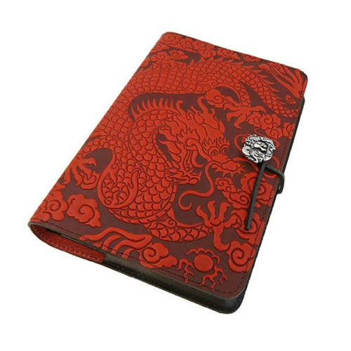 Red Cloud Dragon Embossed Leather Journal