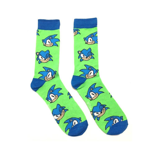 Sonic The Hedgehog Neon Green Crew Socks