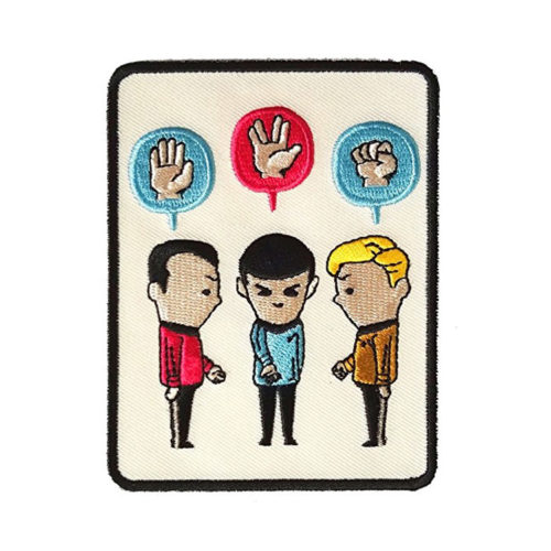 Star Trek 'Paper, Scissors, Rock' Iron-On Embroidered Patch