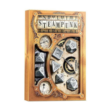 Steampunk Dice Set Metallic Silver