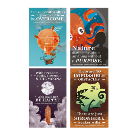 Classroom Posters Inspirational Jules Verne Phrases
