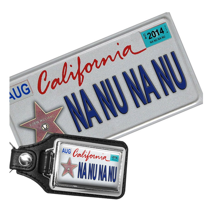 California NA NU NA NU License Plate and Key Ring