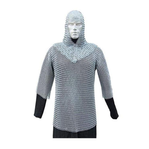 Medieval Armor Set with Chainmail Shirt and Coif