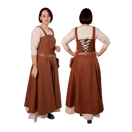 VIking / Medieval Dress Apron Overdress with Laced Back