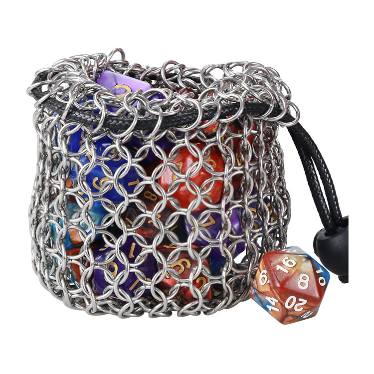 Medieval Aluminum Chainmail Dice Pouch Bag