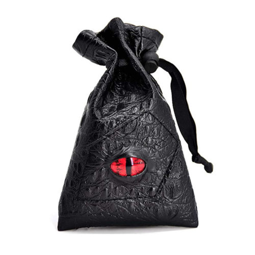 Monster Eye PU Leather Dice Pouch with Drawstring