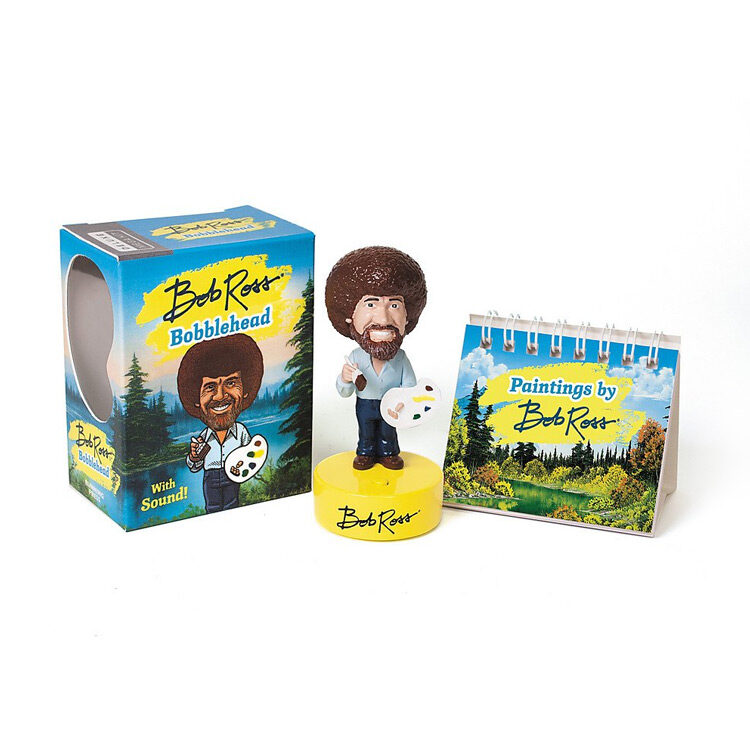 Bob Ross Bobblehead with Book and Sound