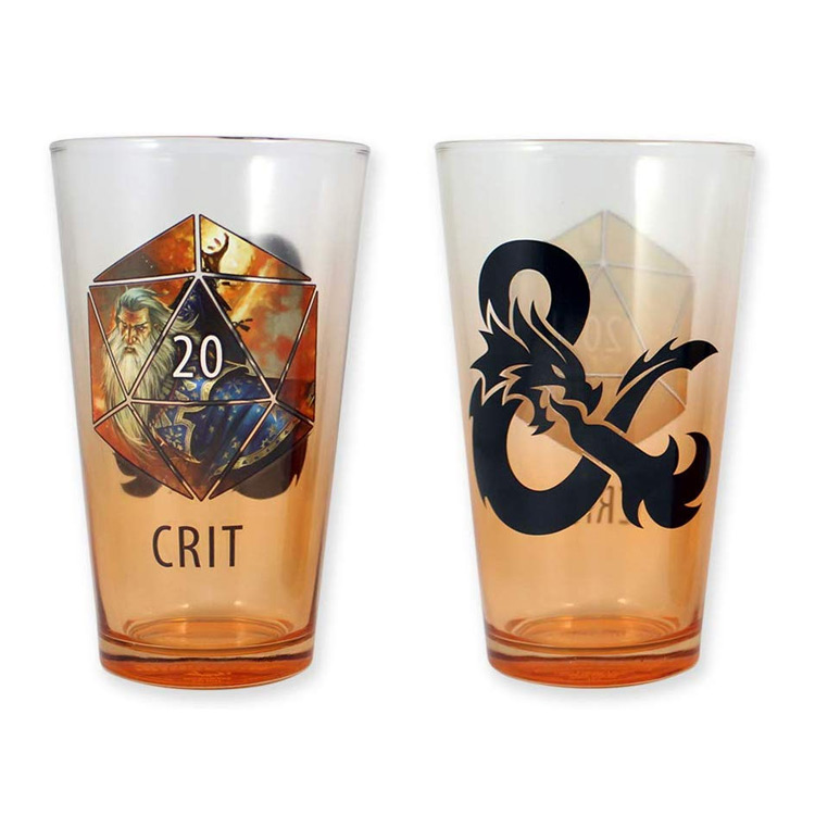 Dungeons & Dragons Fail and Crit 16oz Pint Glass Set of 2