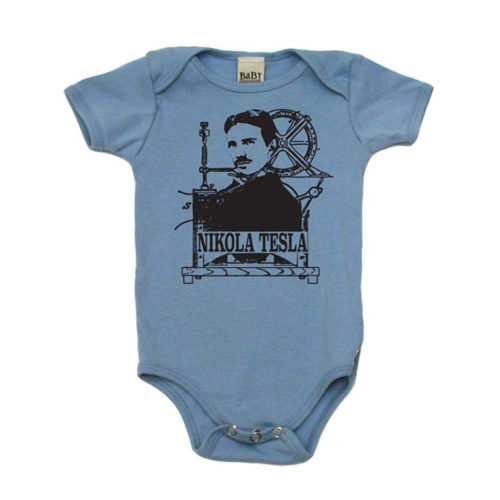 Nikola Tesla Baby Onesie Bodysuit T-Shirt Blue