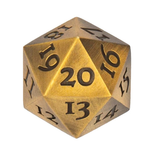Extra Large and Heavy Solid Gold D20 Die
