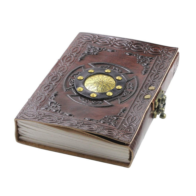 Leather Grimoire Spell Book Journal with Lock