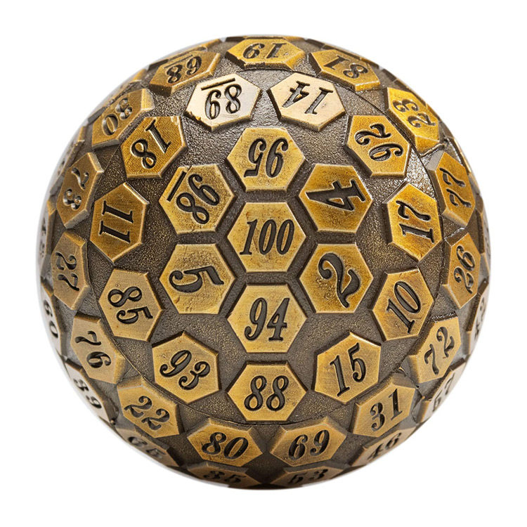 Orb of Predestined Fate: Giant Metal Polyhedral d100 Dice