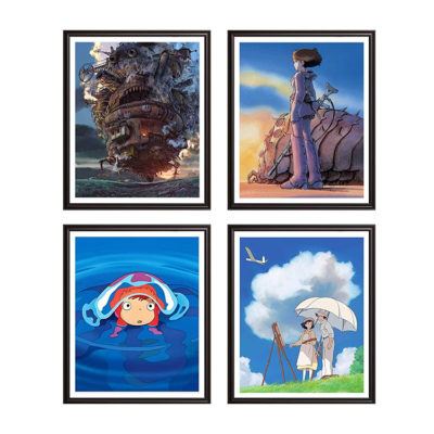 Studio Ghibli Movies - Set of 4 Posters 8x10" No Frame