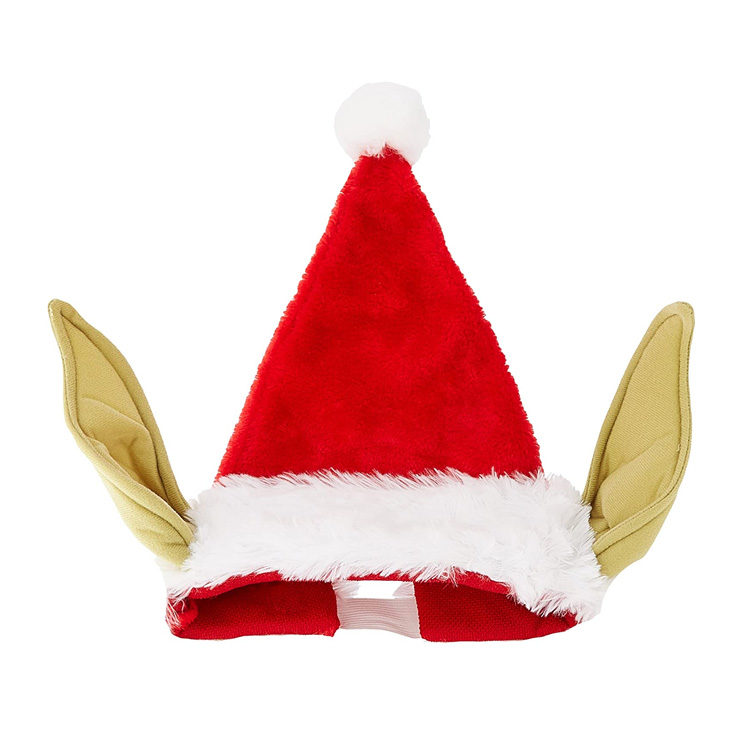 17-Inch Plush Elf/Yoda Santa Hat with Bendable Ears