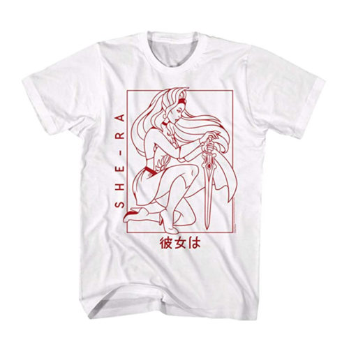 She-Ra Outline White T-Shirt With Kanji