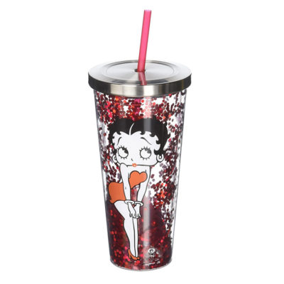 Betty Boop Glitter Cup with Straw by Spoontiques