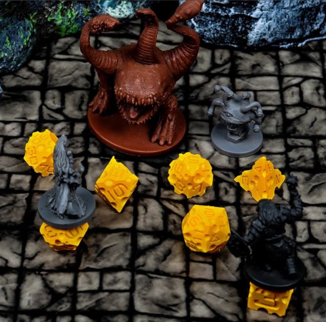 DND Cheese Dice 3D Printed