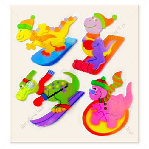 Sandylion Vintage Pearl Stickers: Skiing Dinos