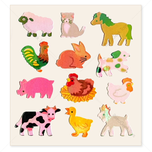 Sandylion Vintage Pearl Stickers: Farm Animals