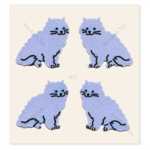 Sandylion Vintage Fuzzy Stickers: Blue Cats